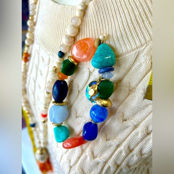 CHICO'S necklace and bracelet set - colorful beads / creamy pastels - Picture 4 of 7